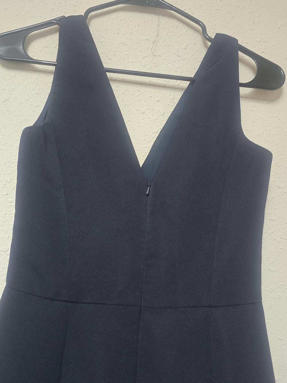Sleeveless V-Neck Navy Mermaid Gown - Picture 5 of 9